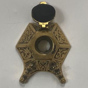 Antique Vintage Inkwell Solid Brass